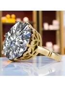 Циркон 14-кв Желтое золото Кольцо Винтаж vrc130y